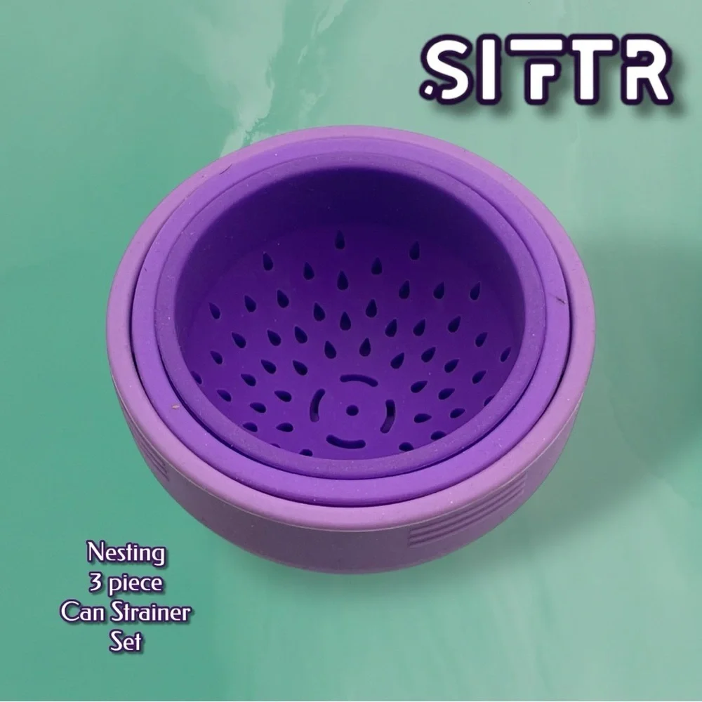 SIFTR Purple Nesting Can Strainer Set NWOB